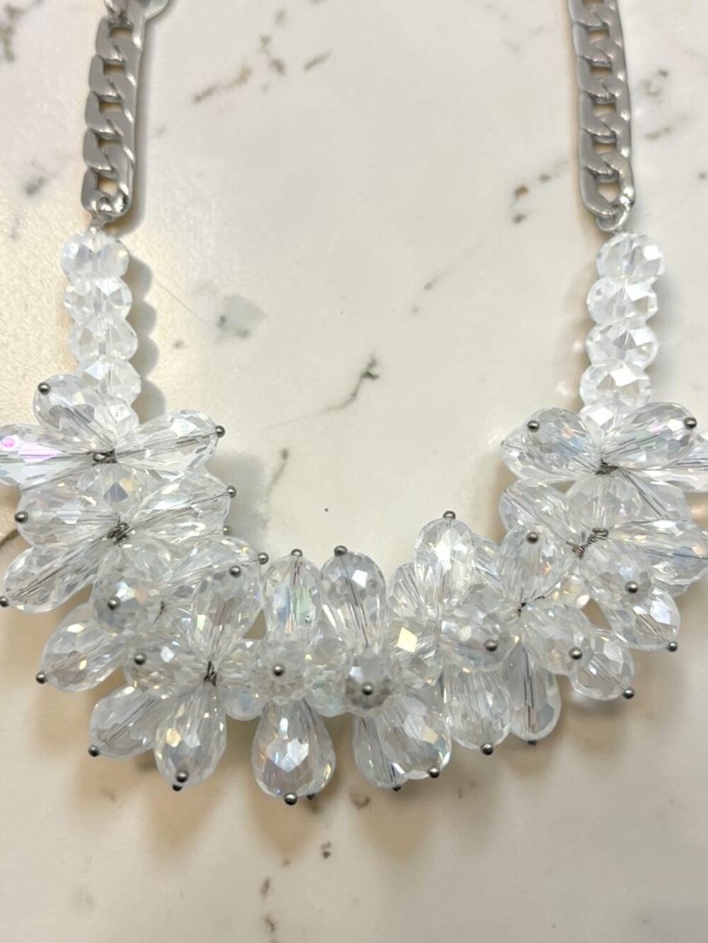 Save The Queen Silver-Tone Crystal Statement Necklace